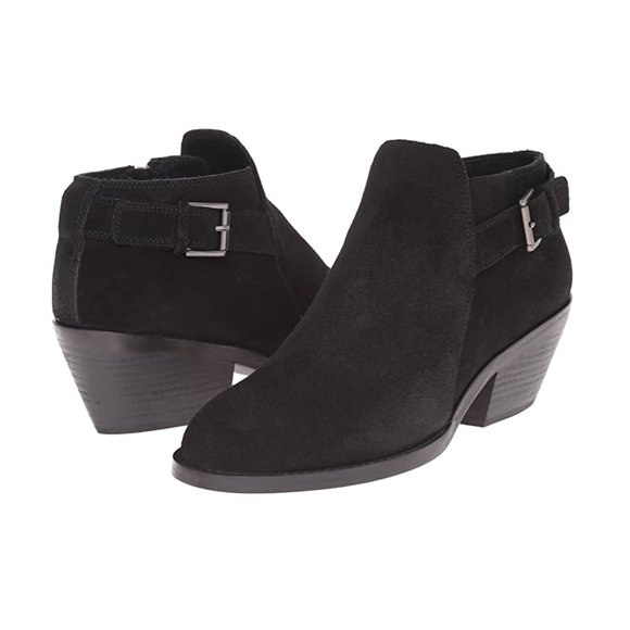 Eileen Fisher Black Suede Rein Ankle Boot 9 - Picture 1 of 7